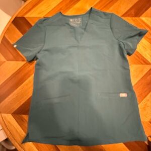 Figs Women's Teal Short Sleeve Scrub Shirt